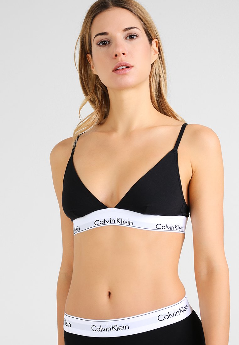 Ženski trikotni modrček Calvin Klein, črn QF5650E