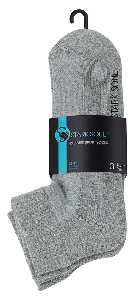 3 páry štvrťkových ponožiek S.Soul 2100, sivá