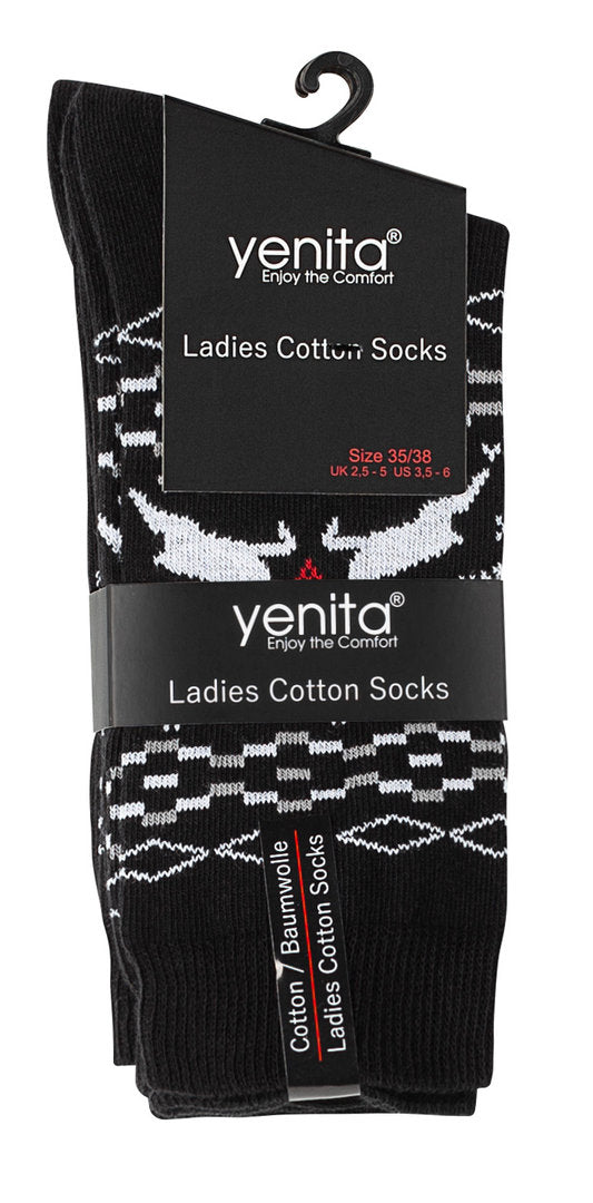 3 pari ženskih nogavic z zimskim motivom, VCA 4128