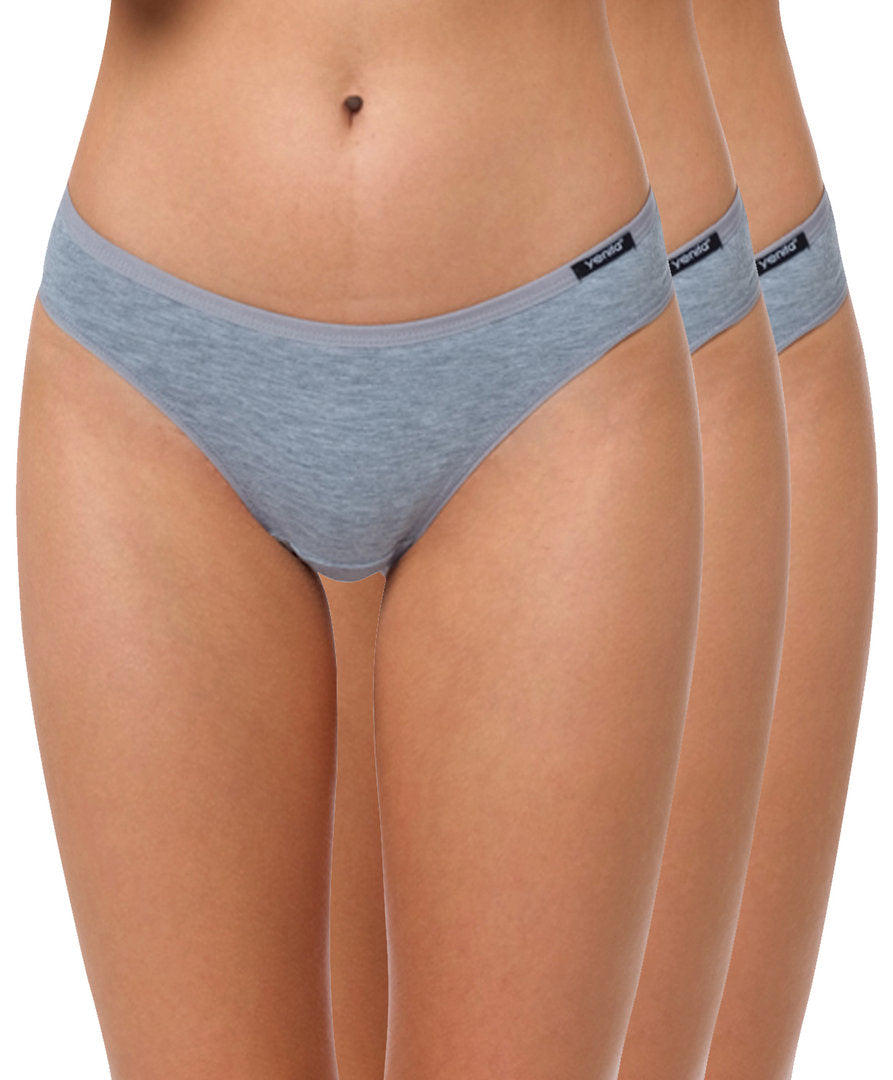 3x dámske bavlnené tangá 5102, sivé