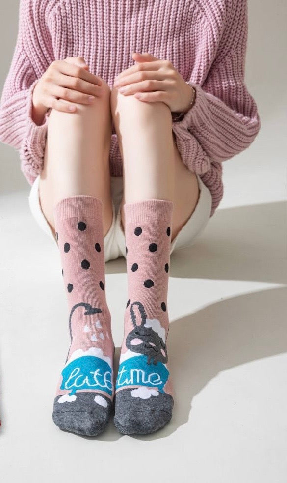 5 párov hrubých termo dámskych ponožiek, vianočné 5763