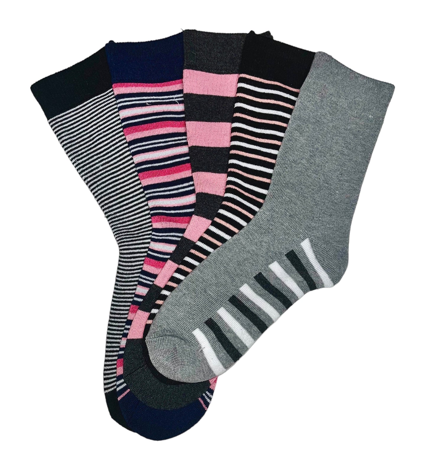 5 parov ženskih debelih nogavic, črtaste 5656