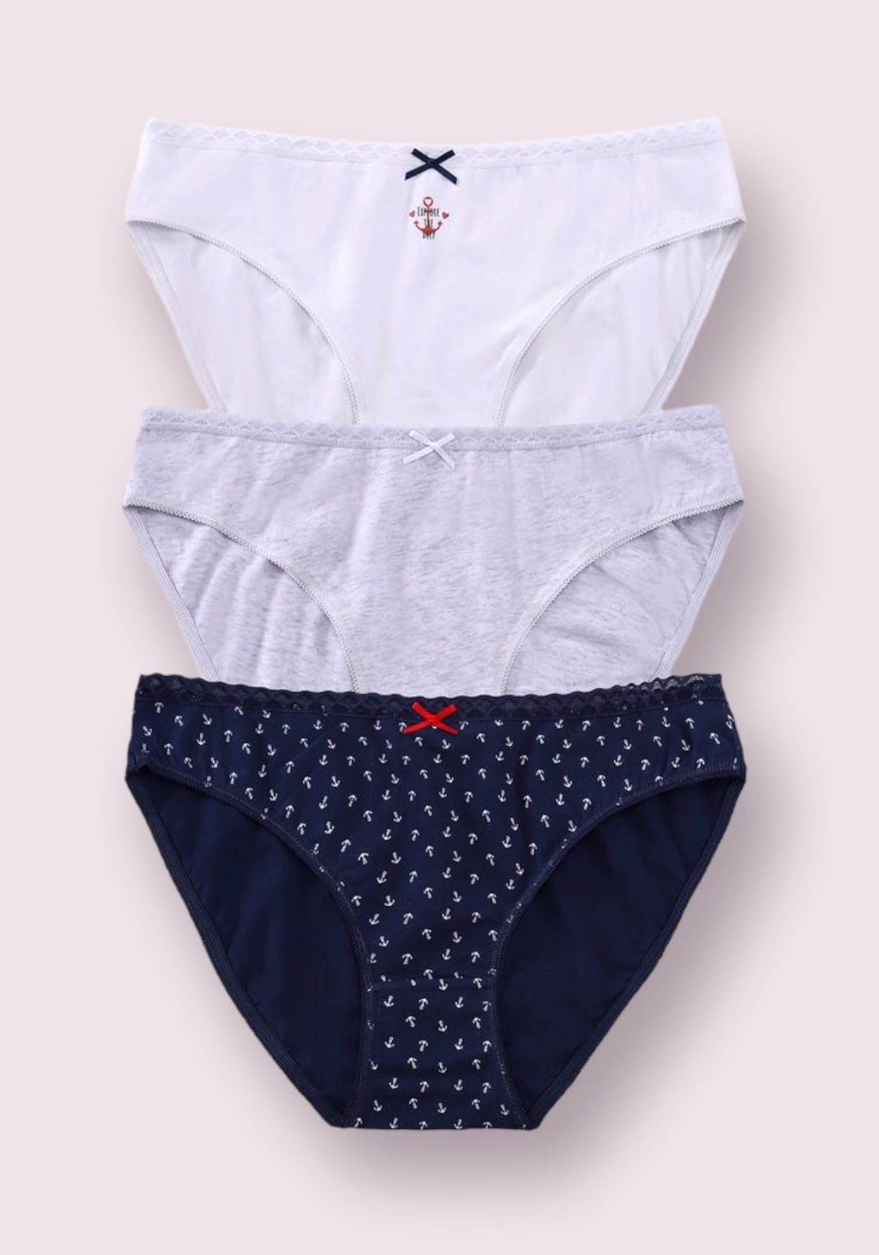 3x dámske bavlnené bikinové nohavičky, Tress 4539Y