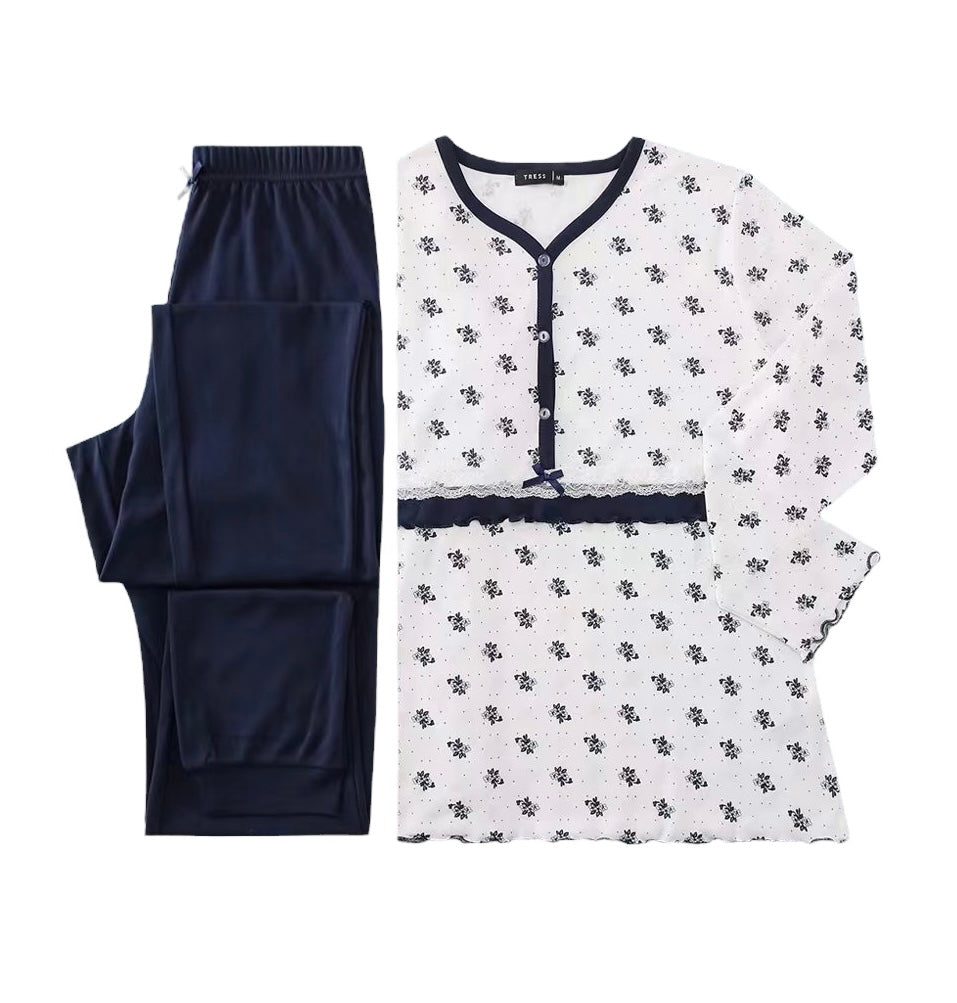 Ženska dolga pižama Tress, rožice 7440