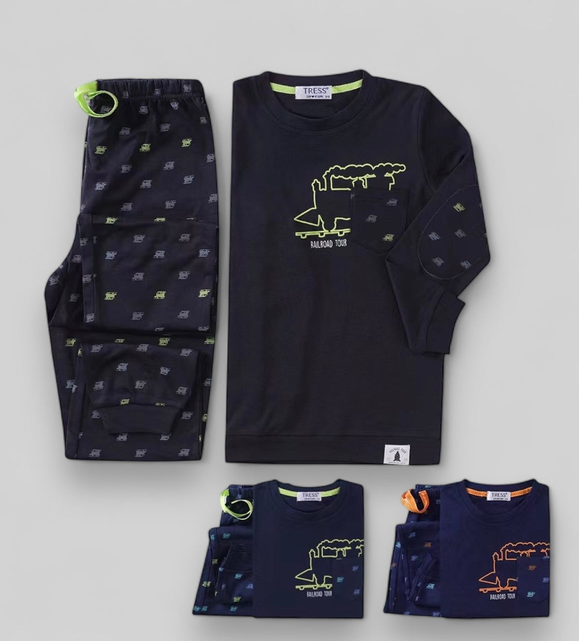 Detské dlhé pyžamo, vláčik Tress 5014