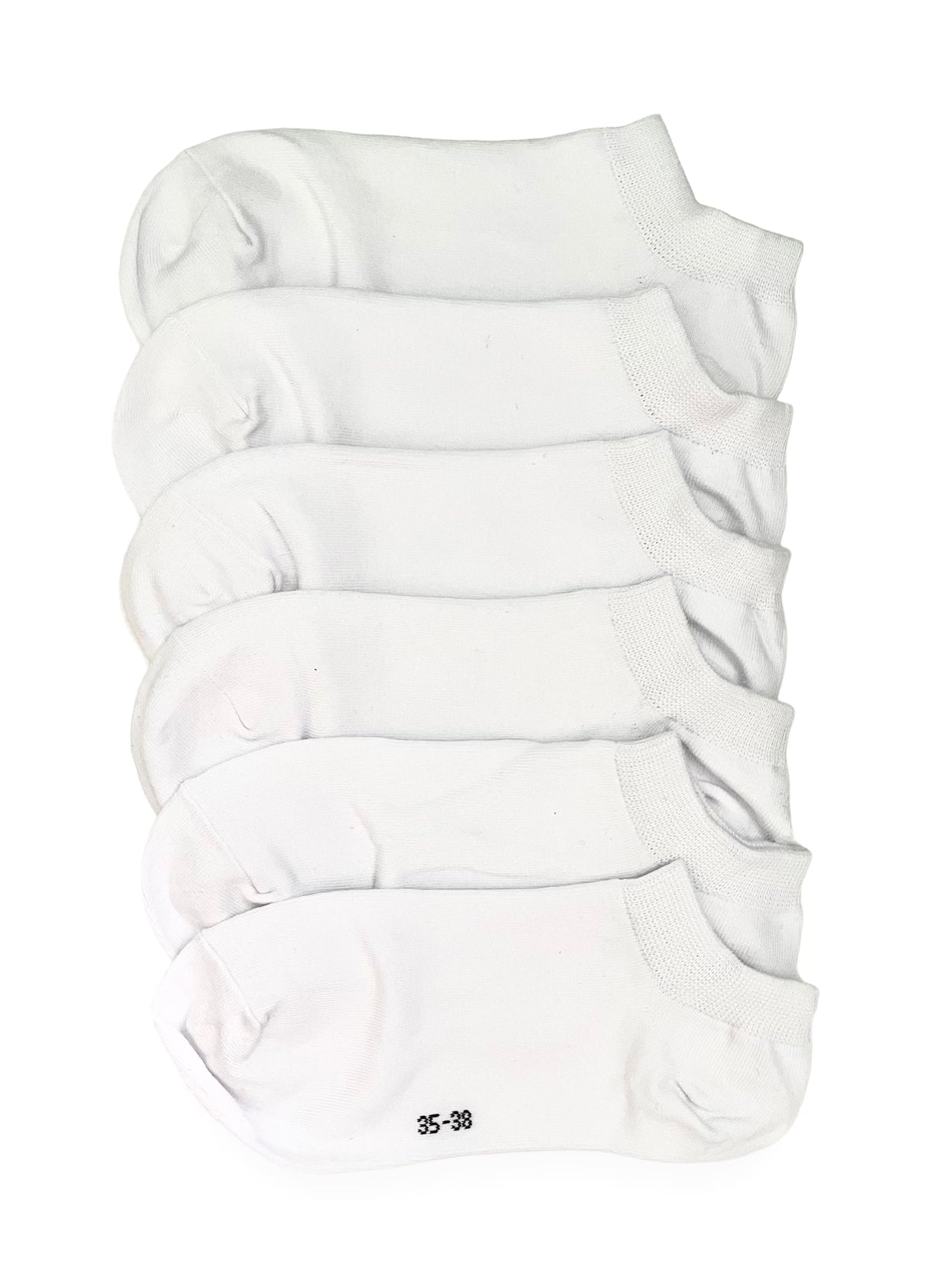 6 párov dámskych nízkych ponožiek, biela 5370