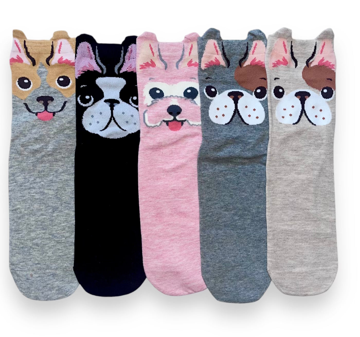 5 párov dámskych ponožiek: šteniatka 5618
