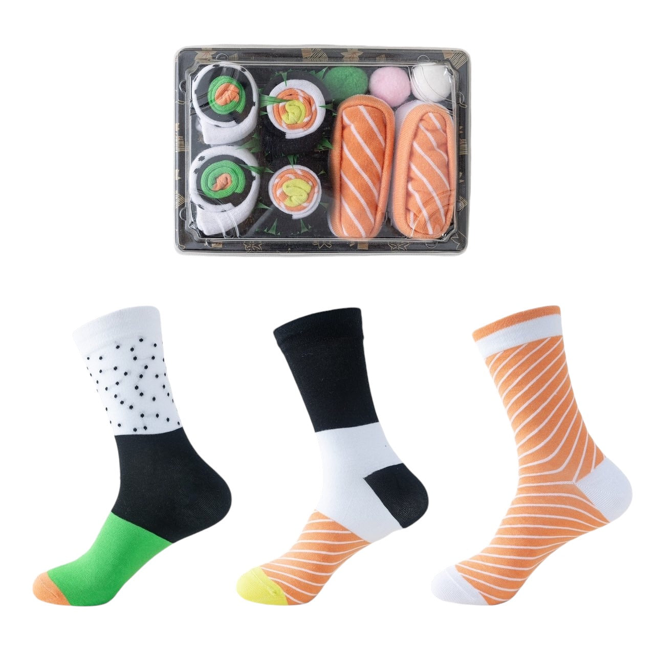Darčekové balenie sushi ponožiek, 3 páry