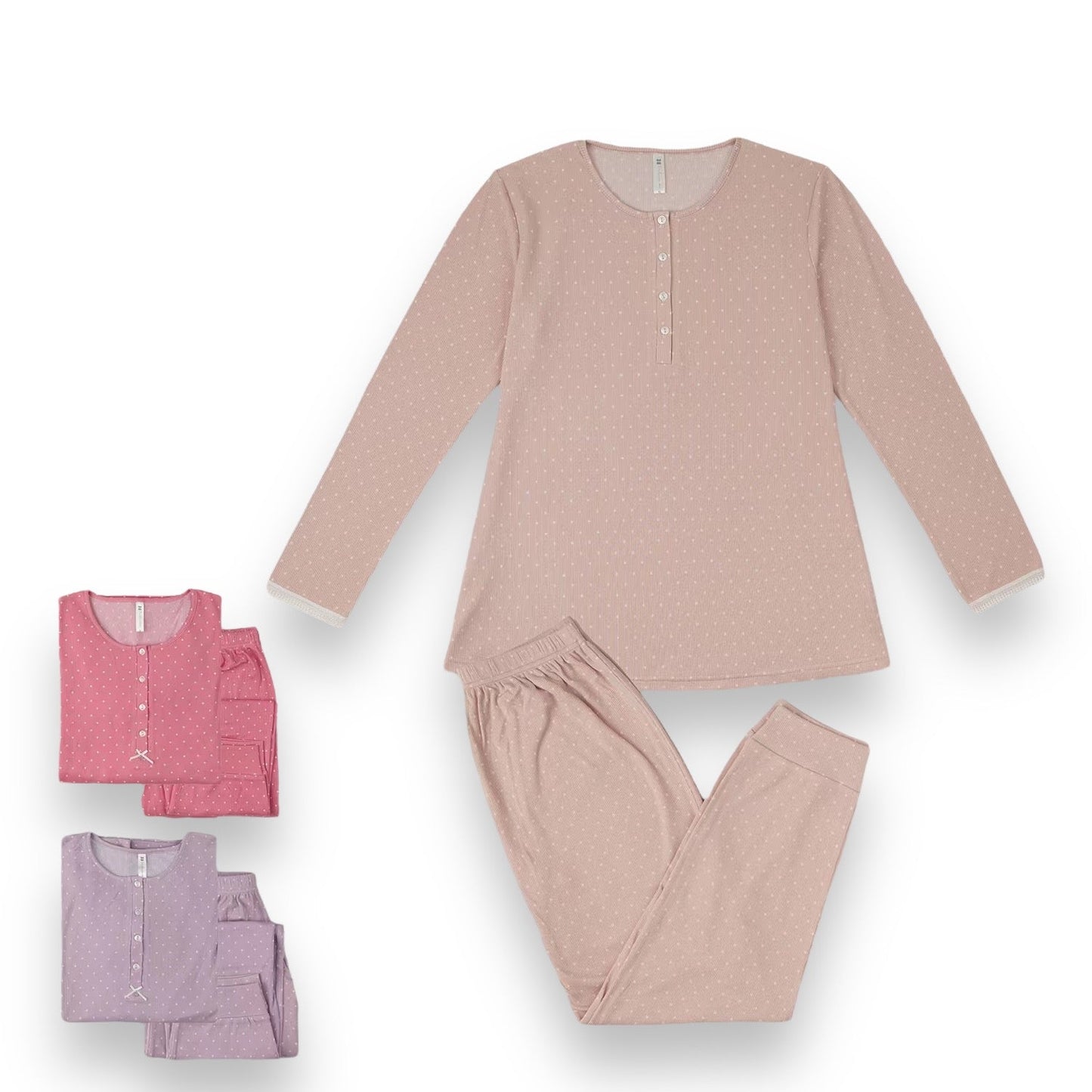 Dámske dlhé pyžamo, Tress 7563 bodky