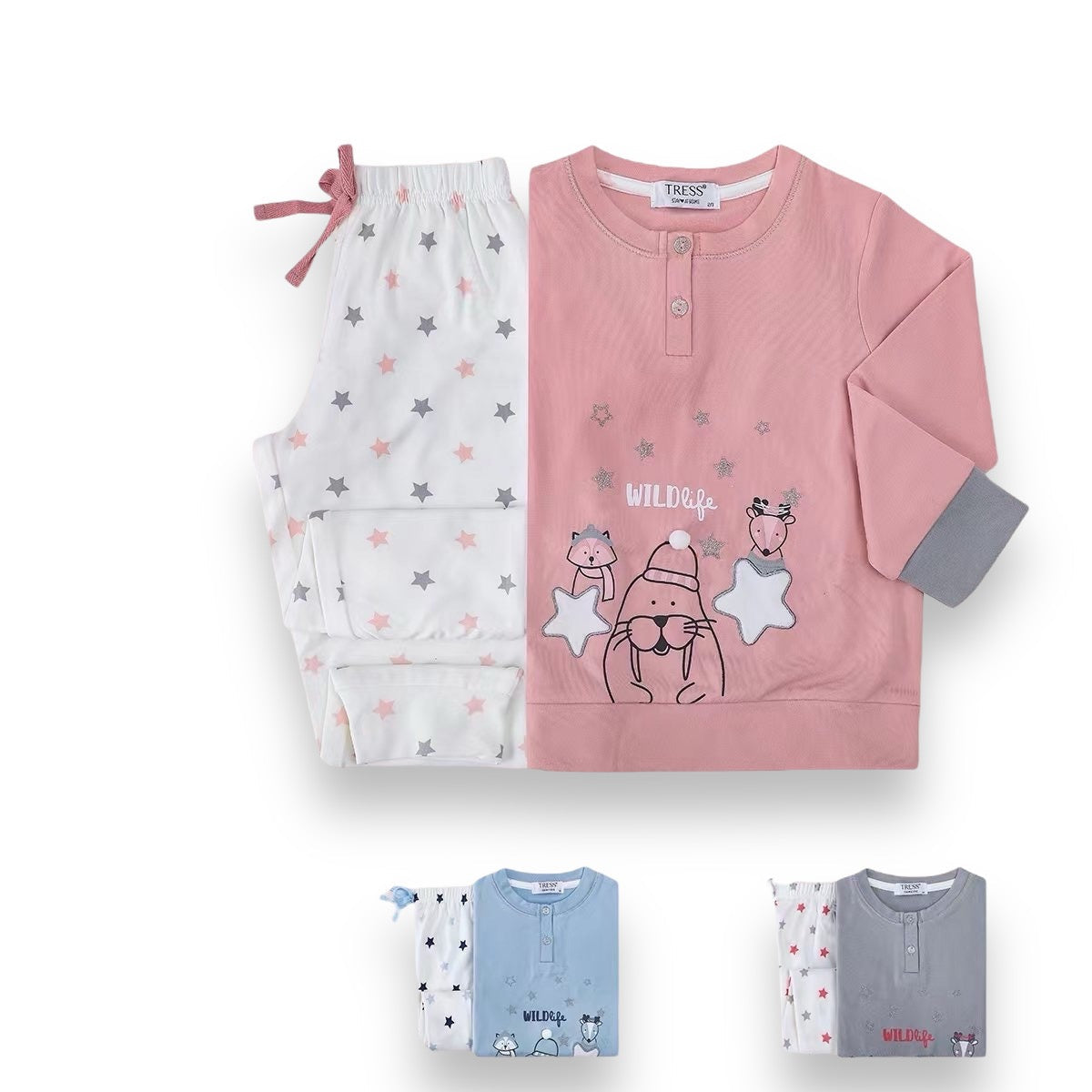 Detské dlhé pyžamo, Tress 4130 mrož
