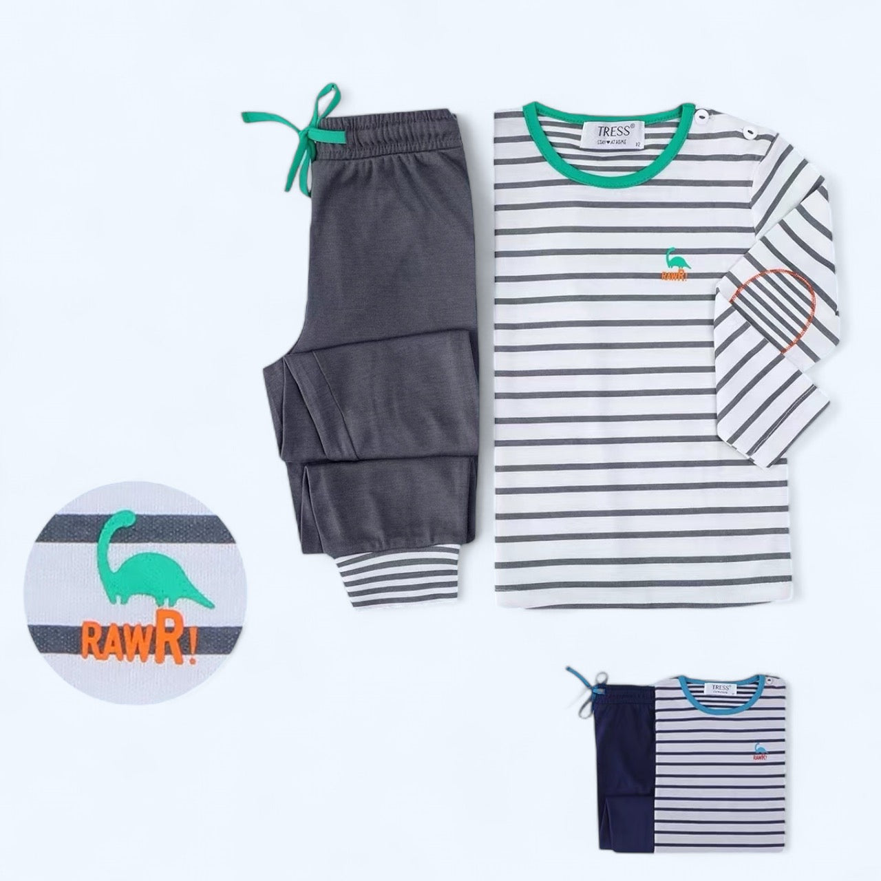 Detské dlhé pyžamo, Tress 2526 dinosaurus