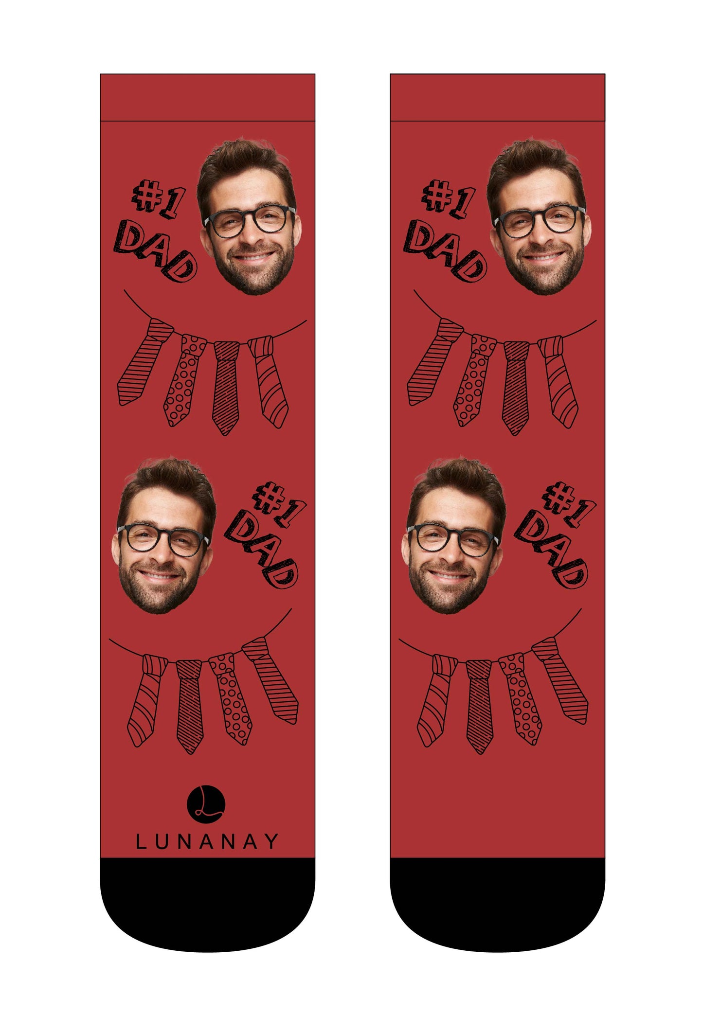 Personalizirane nogavice | Nogavice po naročilu, #1 Dad, kravata