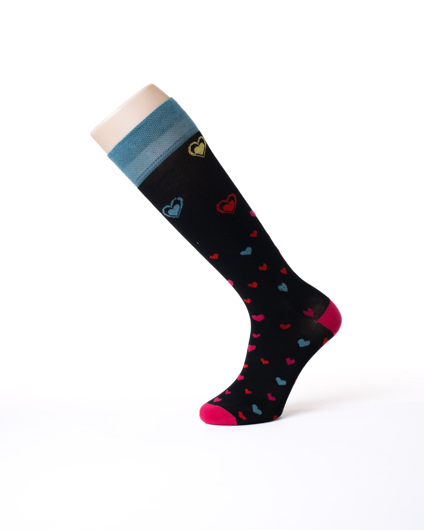 Špeciálne bavlnené kompresné pančuchové nohavice Lunanay, čierne srdiečka