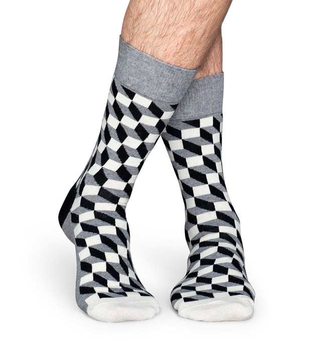 Ponožka Optic s výplňou sivá, ponožky Happy