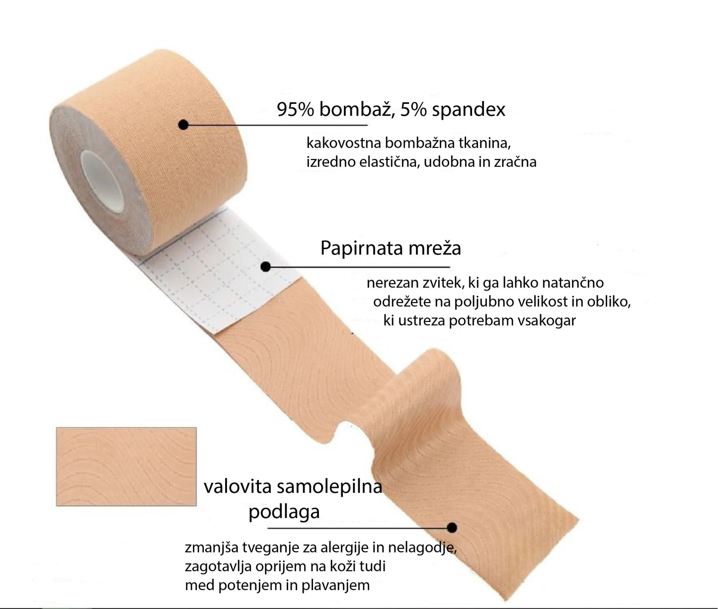 BOOB TAPE - samolepiaca páska na zdvíhanie pŕs, čierna