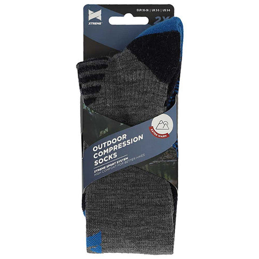 Xtreme outdoor kompresné ponožky – 2 páry, sivé