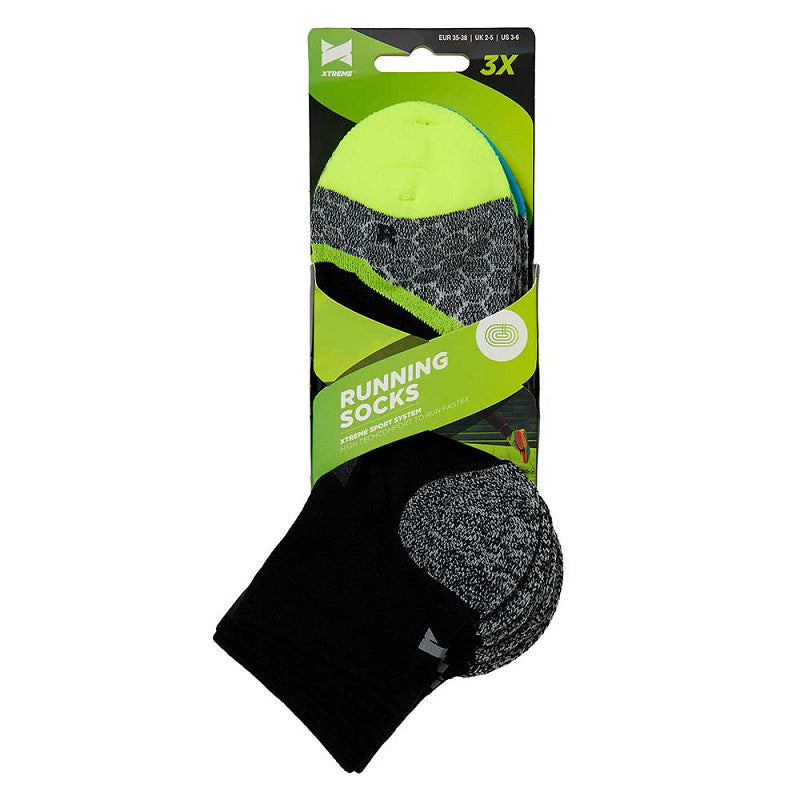 Bežecké ponožky Xtreme – 3 páry, čierne