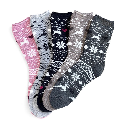 3 páry ponožiek z alpaky, snehové vločky 5770