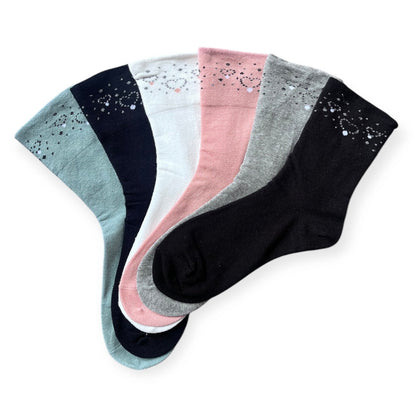 6 párov dámskych ponožiek bez gumičky, roztomilý okraj 5930
