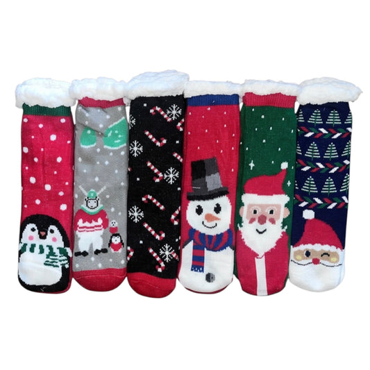 1 pár teplých podšitých ponožiek, vianočné 5656