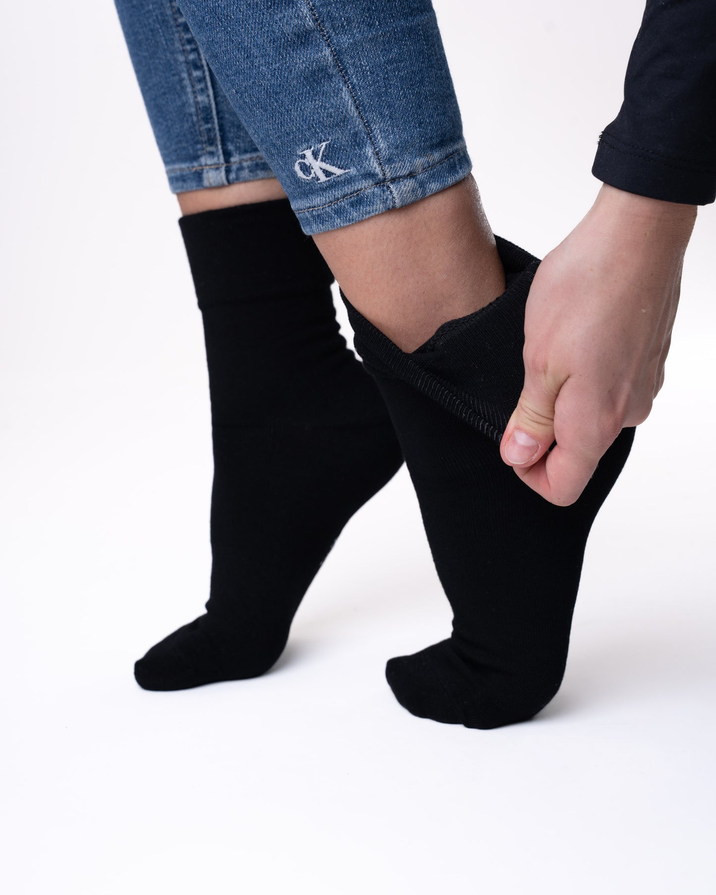 3 páry čiernych ponožiek bez gumičiek, 6280 black