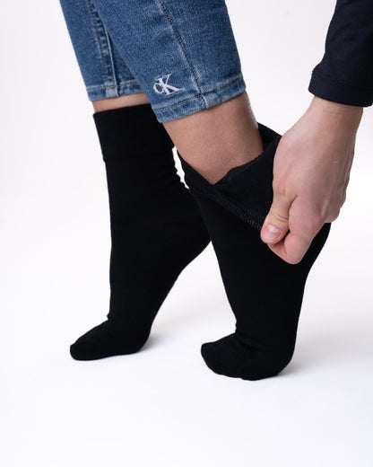 3 páry čiernych ponožiek bez gumičiek, 6280 black