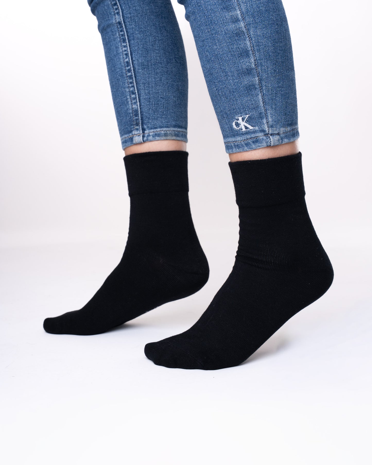 3 páry čiernych ponožiek bez gumičiek, 6280 black