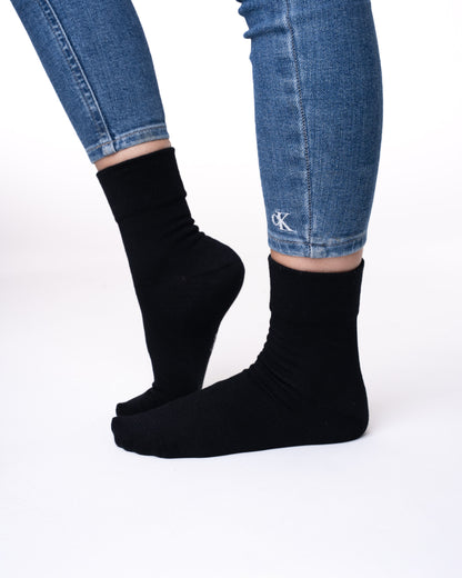 3 páry čiernych ponožiek bez gumičiek, 6280 black