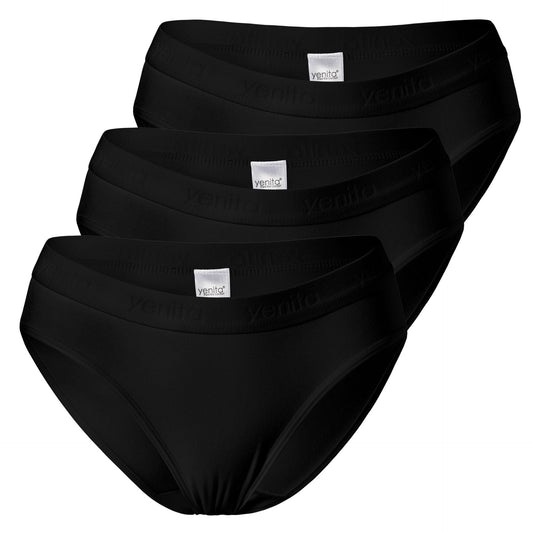 Dámske bavlnené bikini slipy Sport 3/1, Yenita 5055 čierna