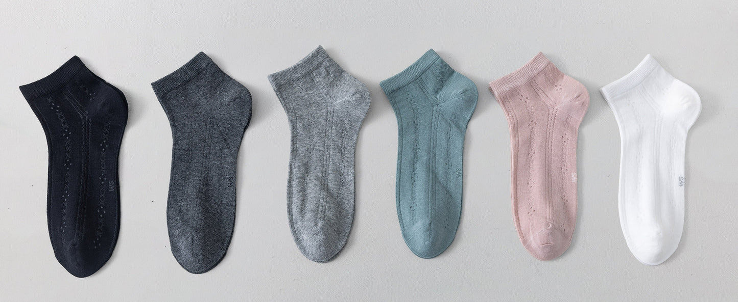 6 párov dámskych nízkych ponožiek, antibakteriálne a bezšvové, 5951 TENKÉ