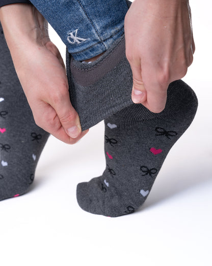 5 párov hrubých termo dámskych ponožiek bez gumy, 5818 mašličiek 