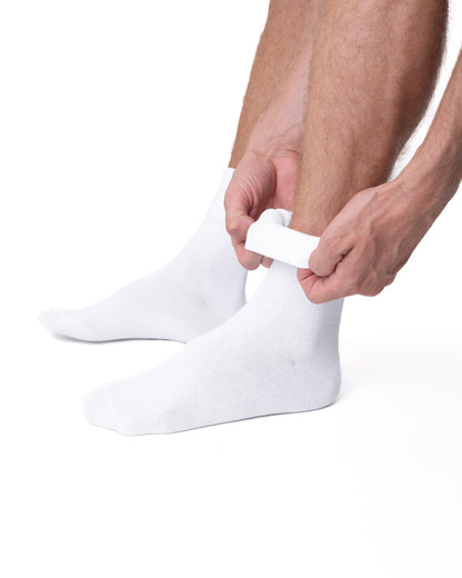 3 páry bielych ponožiek bez gumičiek, 6280 biela