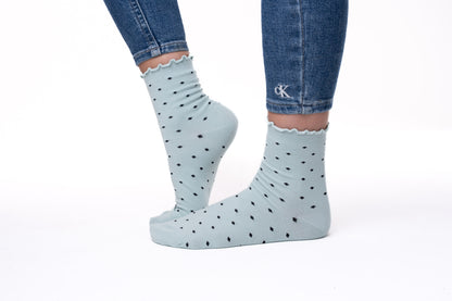 6 párov dámskych antibakteriálnych ponožiek bez gumy a bez švov, bodky 5855