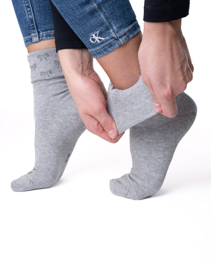 6 párov dámskych ponožiek bez gumičky, jednofarebný / mašľový top 5711