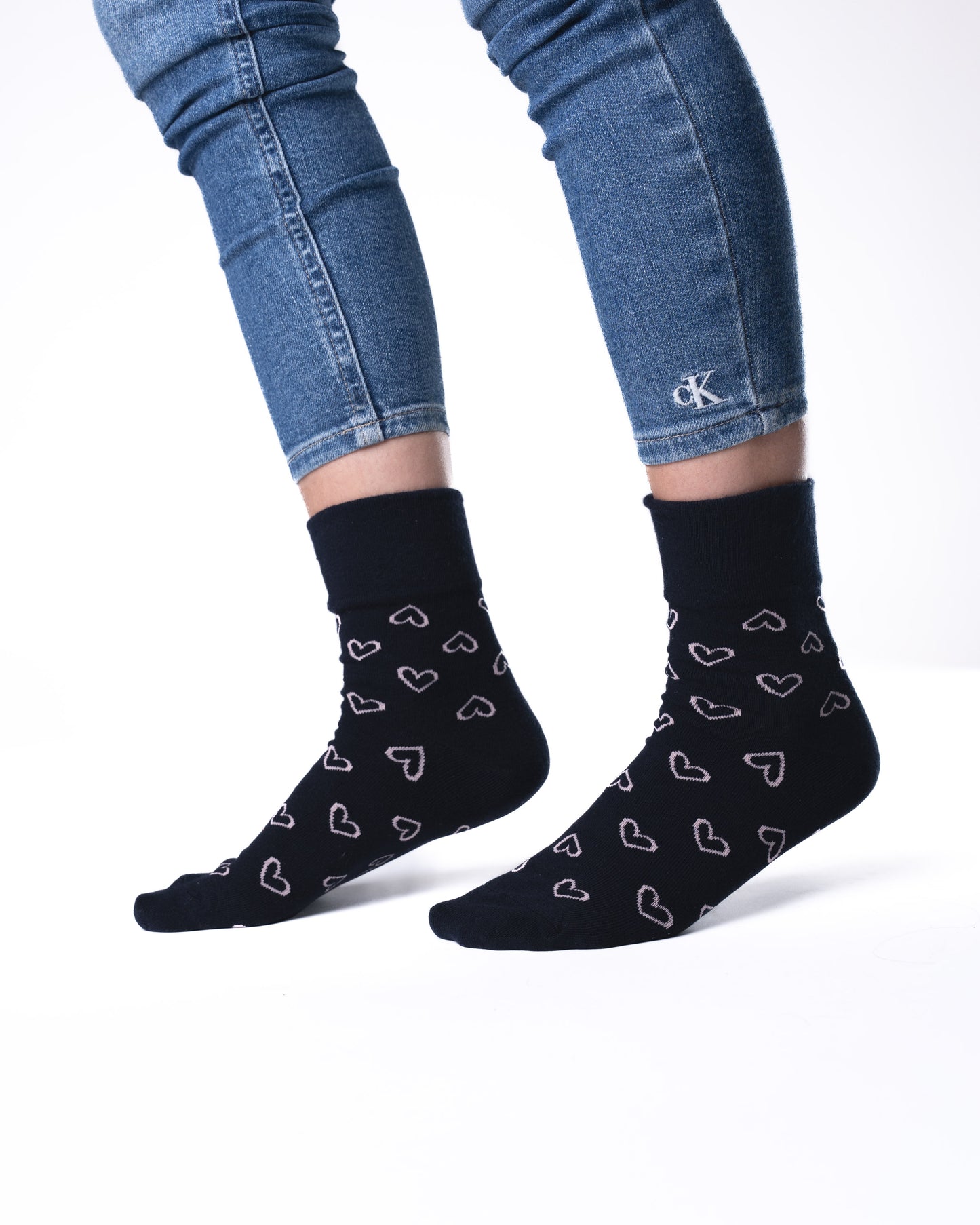 6 párov dámskych ponožiek bez gumičky, mašličiek a srdiečok 5702