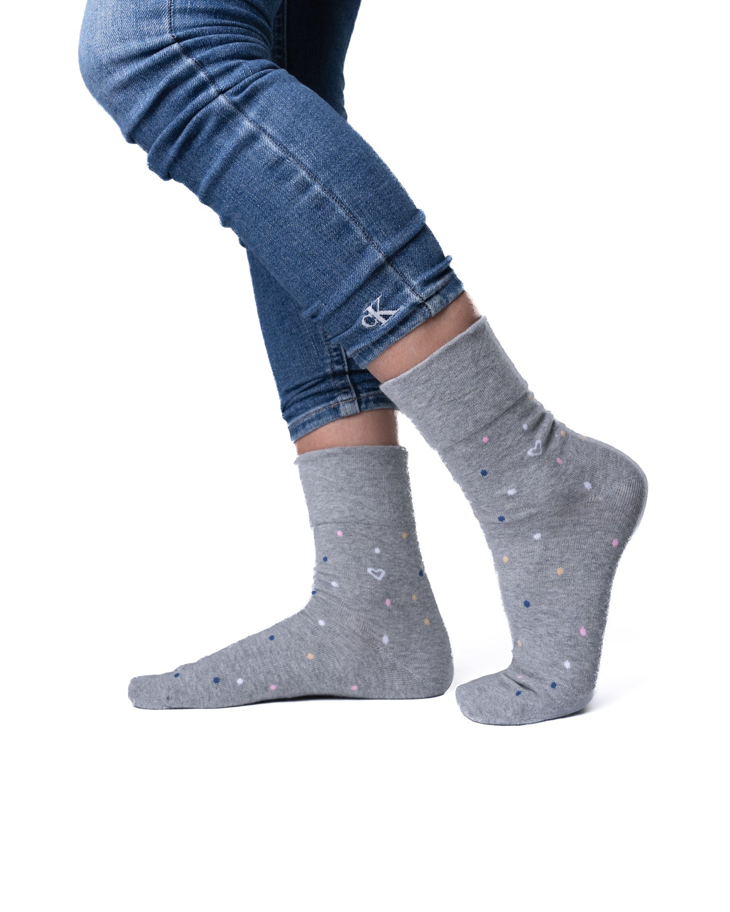 6 párov dámskych ponožiek bez gumičky, farebné bodky 5927