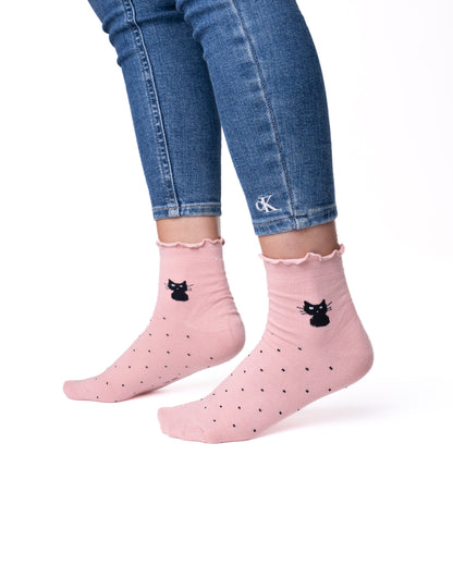 6 párov dámskych ponožiek bez gumičiek, stredne vysoké s pol. 5682