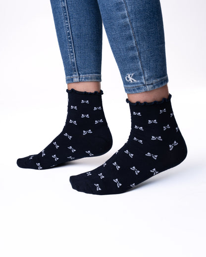 6 párov dámskych ponožiek bez gumy, stredne vysoké so vzormi 5802