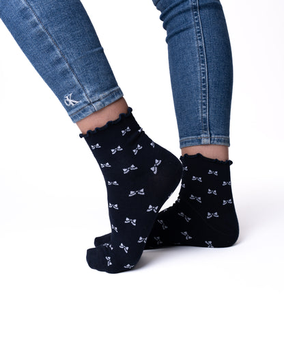 6 párov dámskych ponožiek bez gumy, stredne vysoké so vzormi 5802