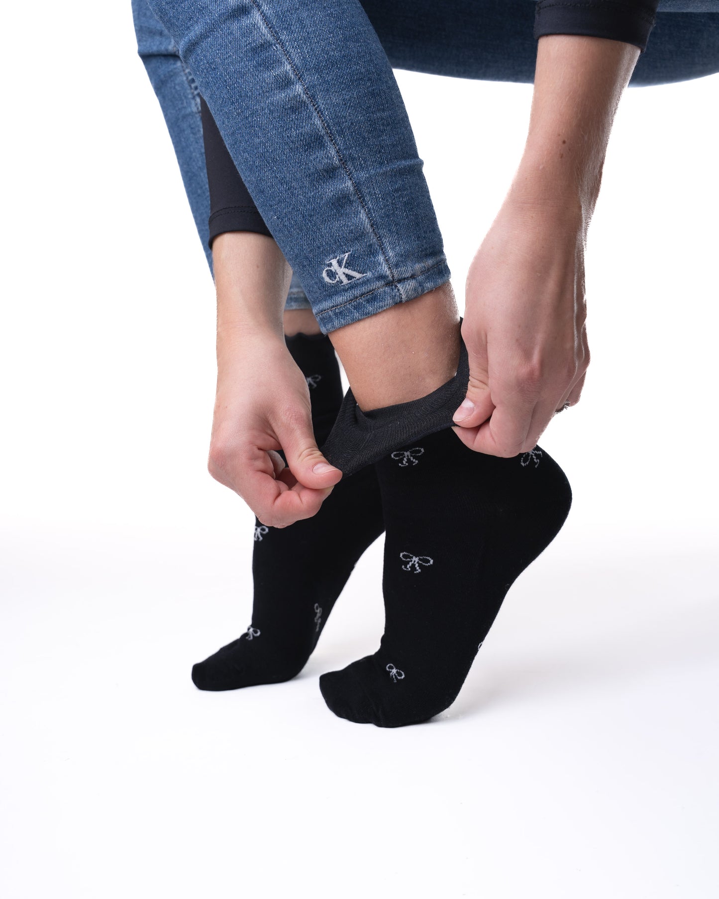 6 párov dámskych ponožiek bez gumičky z bambusu, mini mašle 5948