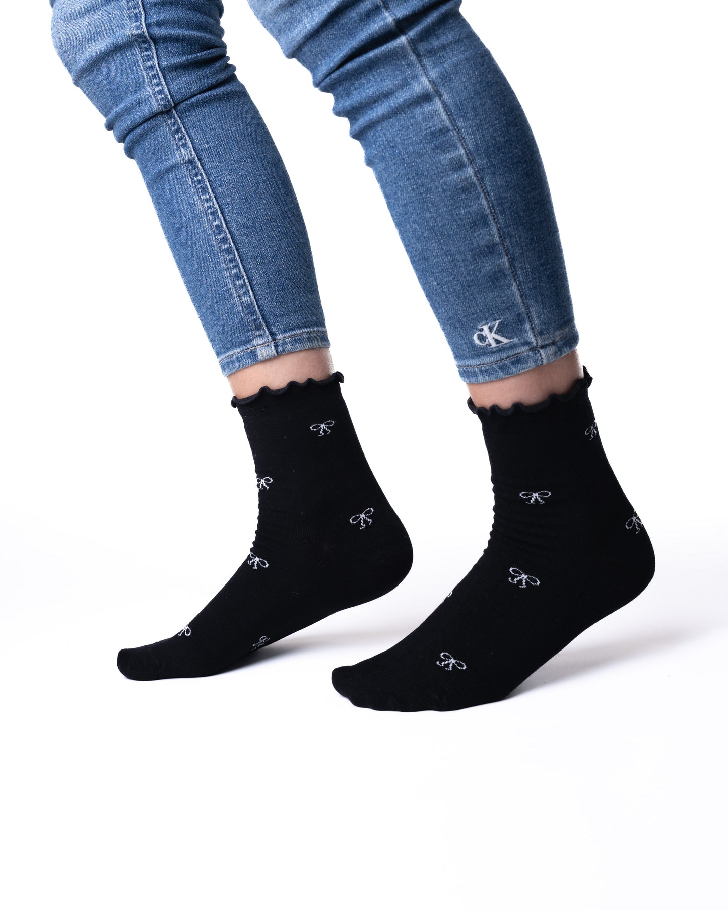 6 párov dámskych ponožiek bez gumičky z bambusu, mini mašle 5948