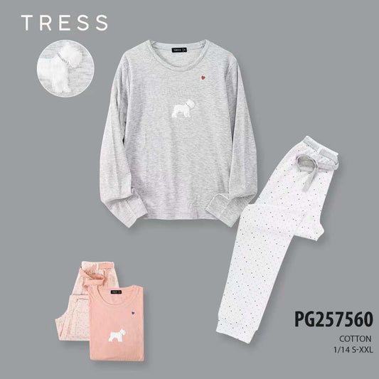 Dámske dlhé pyžamo, Tress 7560 mini šteniatko