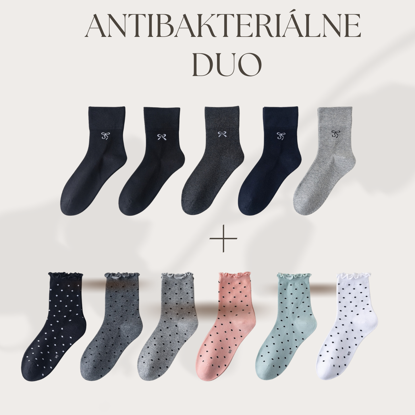 ⭐ Dámske antibakteriálne ponožky bez gumičky – balík pre citlivé nohy
