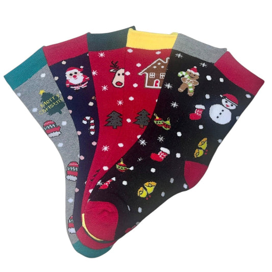 3 páry hrubých detských ponožiek, vianočné 7254