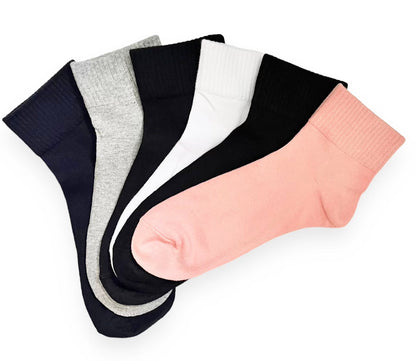 6 párov dámskych polovysokých ponožiek so športovou gumou, 5784