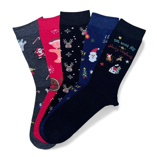5 párov pánskych vianočných ponožiek 6439