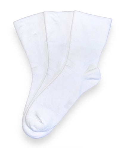 3 páry bielych ponožiek bez gumičiek, 6280 biela