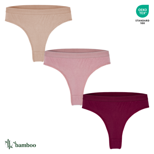 3x dámske bambusové tangá, Benyson 7204 mix