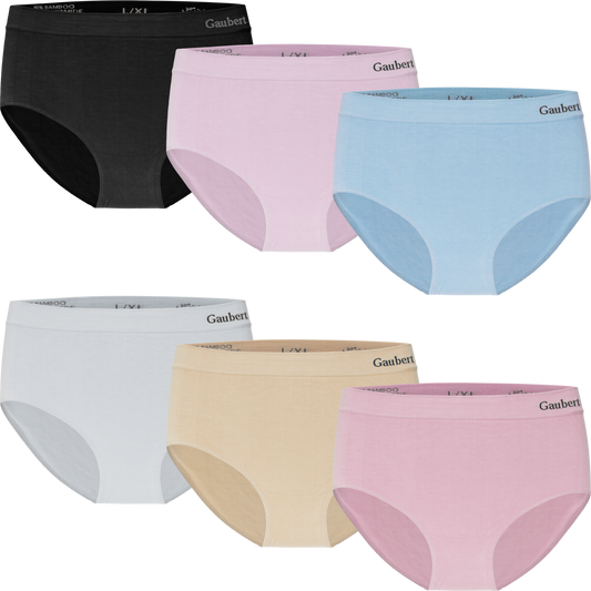 6x dámske midi slip nohavičky z bambusu, Gaubert 3101 mix