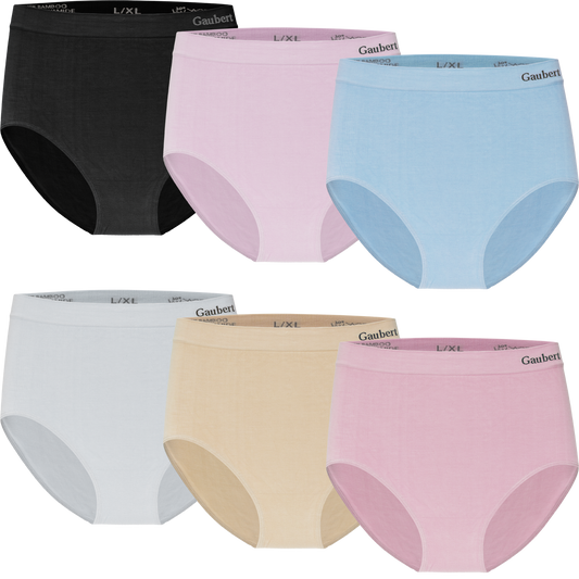 6x dámske bambusové nohavičky s vysokým pásom, Gaubert 3102 mix
